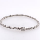 18 Karat White Gold Diamond Stretchable Bracelet(6.1 inches)